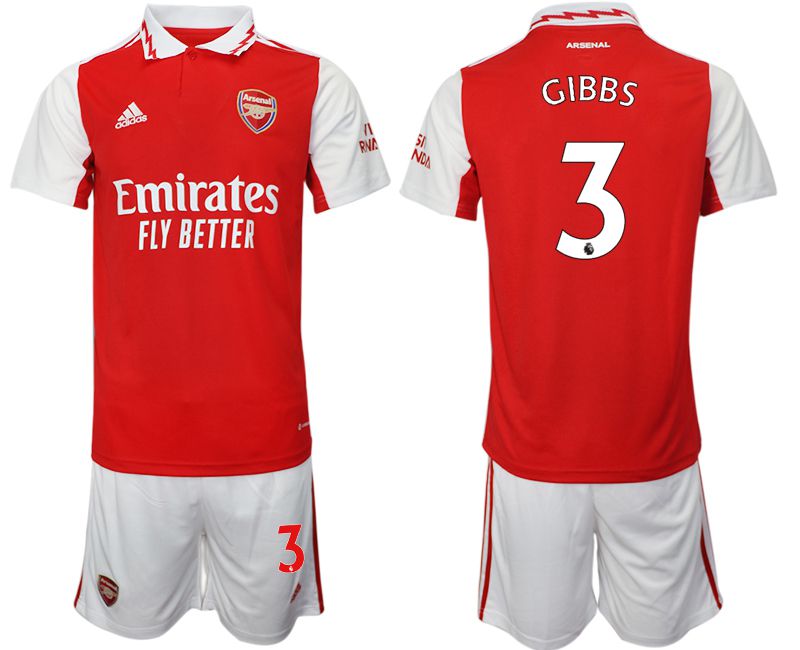 Cheap Men 2022-2023 Club Arsenal home red 3 Soccer Jersey
